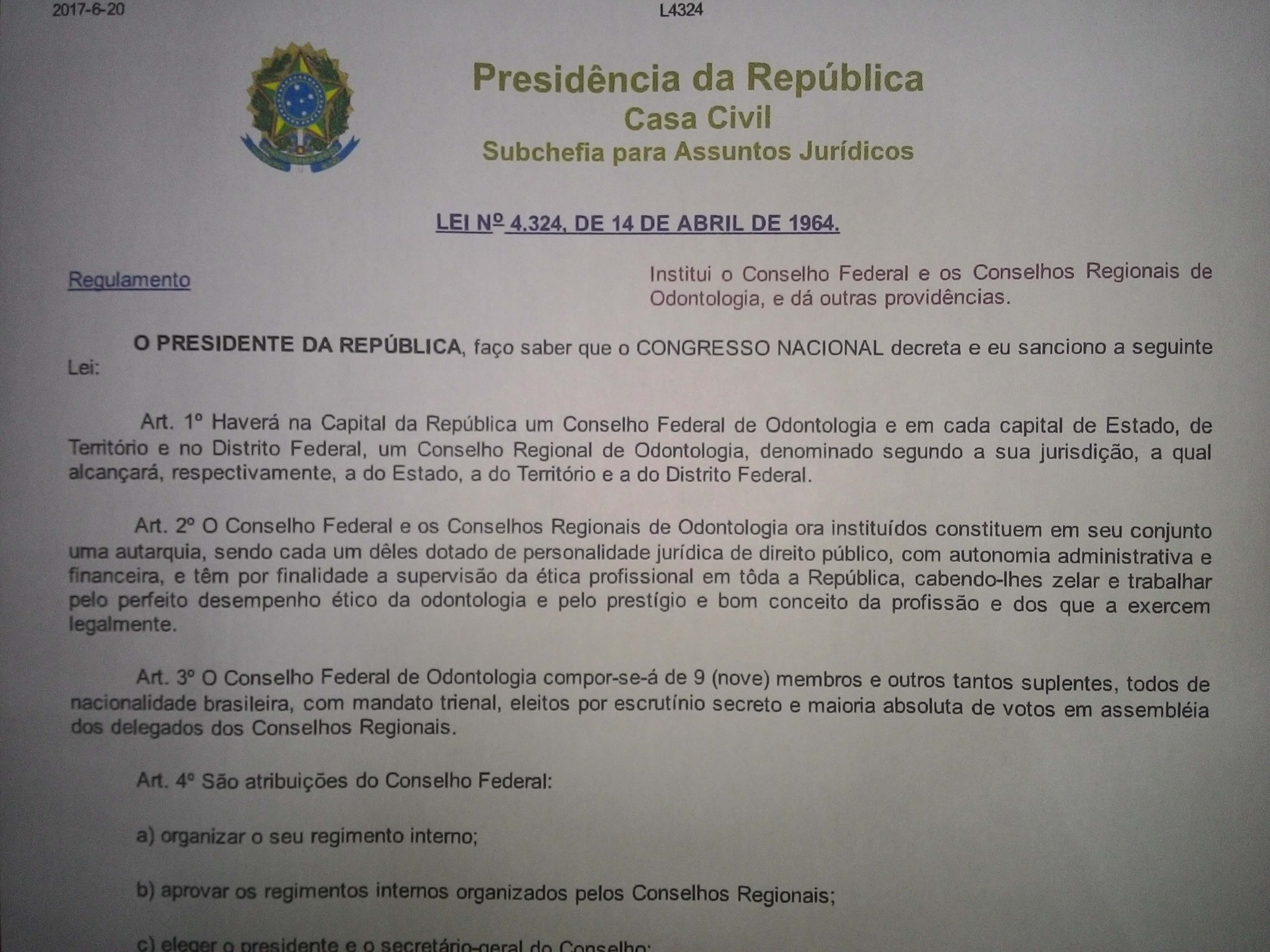 REFORMA DA LEI QUE INSTITUI OS CONSELHOS DE ODONTOLOGIA REFLEXOS NO