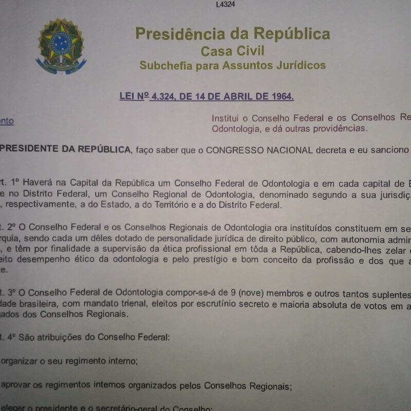 REFORMA DA LEI QUE INSTITUI OS CONSELHOS DE ODONTOLOGIA – REFLEXOS NO EXERCÍCIO DA ODONTOLOGIA